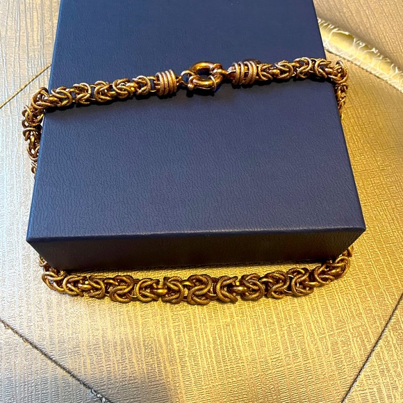 dyadema Jewelry Bronze Italian Rose Gold Plated Thick Textured Link